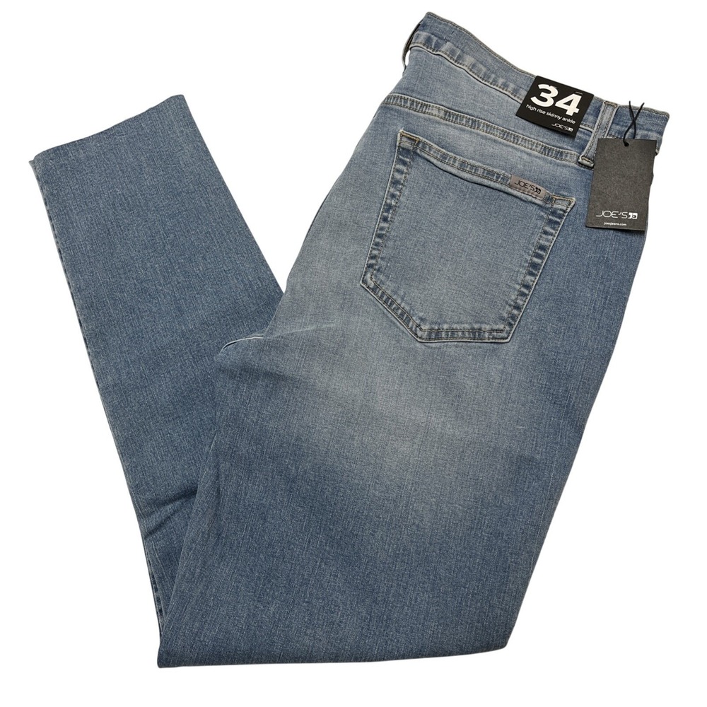 Joes Jeans Womens 34 High Rise Skinny Ankle Light‎ Wash Distressed Cut Off Hem